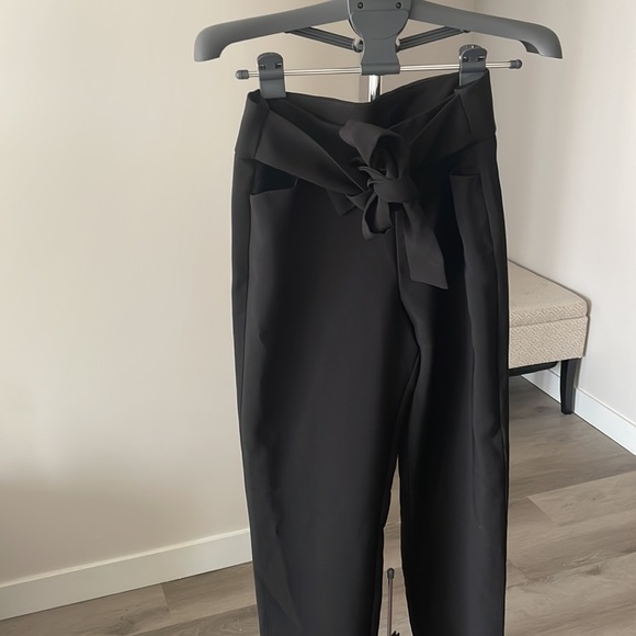 BLACK DRESS PANTS WITH TIE - Picture 3 of 6
